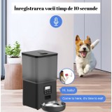 Dispenser Automat Hrana pentru Caini si Pisici, 6L, Control Portii