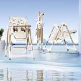 Foldable multifunctional baby dining chair-color: champagne, Flippy