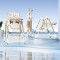Foldable multifunctional baby dining chair-color: champagne
