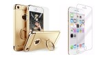 Cumpara ieftin Pachet husa Apple iPhone 6 Plus/6S Plus,MyStyle Elegance Luxury 3in1 Ring Gold, folie de sticla gratis