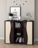 Cumpara ieftin Comoda Tineret, 120x45x95 cm, Wenge+Mesteacan