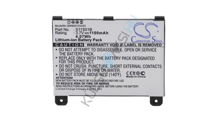 &Icirc;nlocuire baterie VHBW E-Book pentru Amazon S11S01B - 1100 mAh 3,7 V Li-Ion