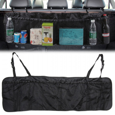 Organizator portbagaj auto cu 6 buzunare, 33 x 104 cm, culoare neagra AVX-AG273C foto