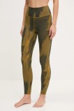 adidas Performance jambiere de yoga All Me culoarea verde, cu imprimeu, JJ3876