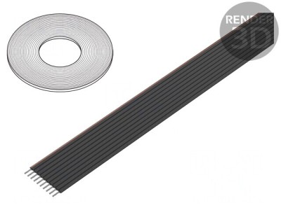 Cablu Bandă Neecranat PVC 1,27mm 10x28AWG 100FT foto