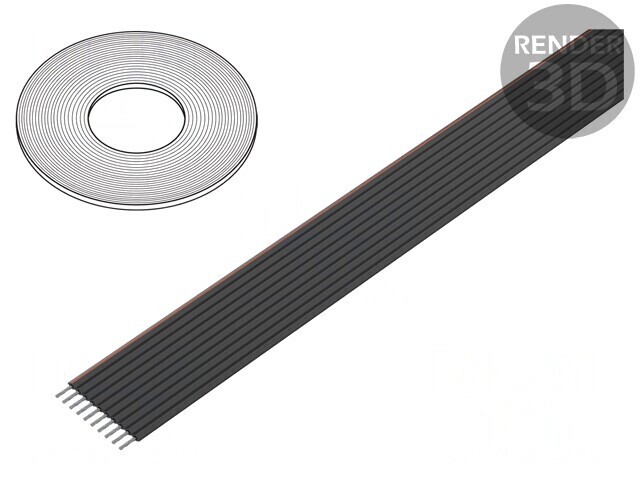 Cablu Bandă Neecranat PVC 1,27mm 10x28AWG 100FT