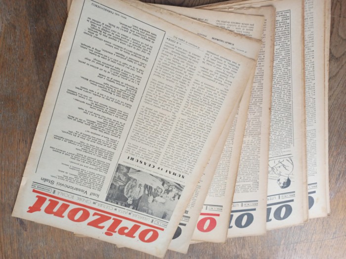ORIZONT , ANUL I* 1945, LOT 13 ZIARE* 14 NR, S.CALIMACHI,ION CALUGARU, GH.DINU, ION VINTER,SASA PANA, STEFAN ROLL, M.H.MAXY...