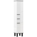 HOMCOM Dulap &Icirc;nalt de Baie cu Sertar 2 Uși și Rafturi Ajustabile Mobilier Auxiliar de Baie Antirăsturnare 34x32x170 cm Alb | Aosom Romania