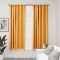 Gossi draperii opace aspect in, carlige, 2 buc., galben, 140 x 175 cm