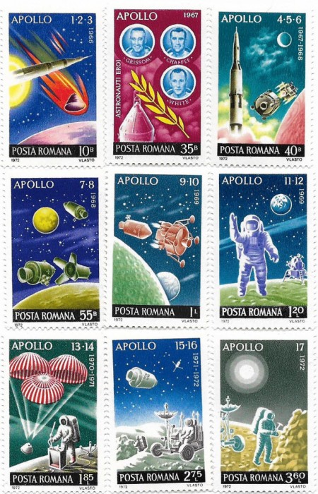 Incheierea programului Apollo, 1972 (e) - serie completa, NEOBLITERATA
