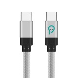 CABLU alimentare si date SPACER, pt. smartphone, USB Type-C (T) la USB Type-C(T), braided, ambalaj punga, 1m, silver &quot;SPDC-TYPEC-TYPEC-BRD-SL-1.0&quot; (ti