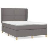 Cumpara ieftin Pat box spring cu saltea, gri inchis, 140x200 cm, textil