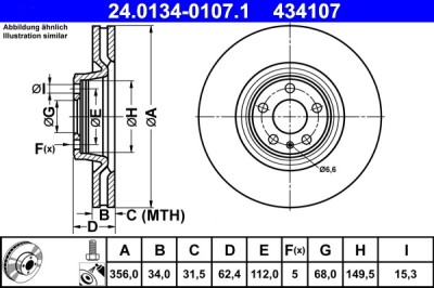 ATE 24.0134-0107.1 Disc frana foto
