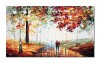 Tablou indragostiti gigant pictat manual, Impreuna pe aleea vietii, 120x70cm ulei pe panza in cutit efect 3D, Magnific