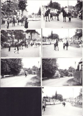 HST P508 Lot 7 poze țărani rom&amp;acirc;ni călare port popular Bucium 1987 foto