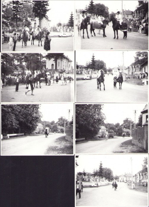 HST P508 Lot 7 poze țărani rom&acirc;ni călare port popular Bucium 1987
