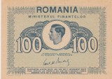 Bancnotă Rom&acirc;nia 100 lei 1945 Regele Mihai I, numismatică rom&acirc;nească
