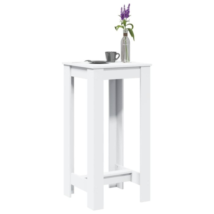 Gossi masa bar, alb, 51x50x103,5 cm, lemn prelucrat