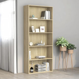 VidaXL Bibliotecă 5 rafturi stejar sonoma 80x30x189 cm, lemn prelucrat