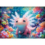 Puzzle Trefl 500 piese cu Axolotl, multicolor, premium, 10+ ani