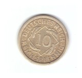 Moneda Germania 10 pfennig 1925 A, stare buna, curata