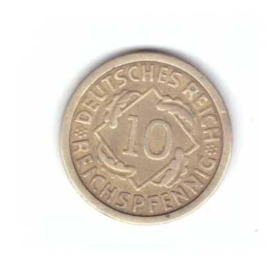 Moneda Germania 10 pfennig 1925 A, stare buna, curata foto