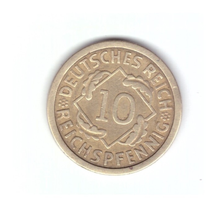 Moneda Germania 10 pfennig 1925 A, stare buna, curata
