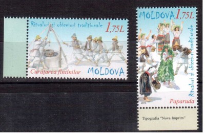 MOLDOVA 2013, Ritualuri si obiceiuri traditionale, Paparuda, serie neuzata, MNH foto