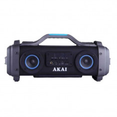 Boxa portabila bluetooth Akai, 4 x difuzor Super Blaster, functie Karaoke, USB, Aux-in, acumulator foto