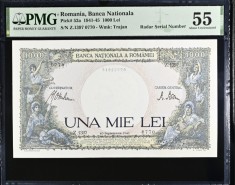 1000 lei 1941 PMG55 RADAR bancnota gradata