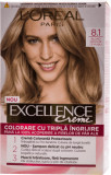 Loreal Paris EXCELLENCE CREME Vopsea de păr permanentă cu amoniac 8.1, 1 buc, L&rsquo;oreal Paris