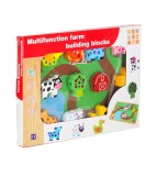 Blocuri din lemn cu șnur și tabla cu animale pentru copii