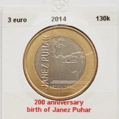 2242 Slovenia 3 euro 2014 Janez Puhar km 118