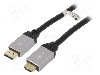 Cablu DisplayPort - HDMI, DisplayPort mufa, HDMI mufa, 5m, negru, Goobay - 71971