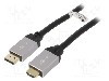 Cablu DisplayPort - HDMI, DisplayPort mufa, HDMI mufa, 1m, negru, Goobay - 71460