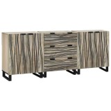 Cumpara ieftin Set de bufet 3 buc. Alb 180 x 33 x 75 cm Lemn de mango solid