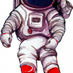 Sticker decorativ, Astronaut, Alb, 90 cm, 8177ST-16