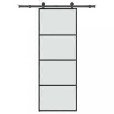 vidaXL Ușă glisantă cu set feronerie, 76x205 cm, sticlă ESG/aluminiu