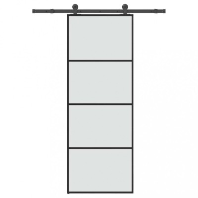 vidaXL Ușă glisantă cu set feronerie, 76x205 cm, sticlă ESG/aluminiu 3332862 foto