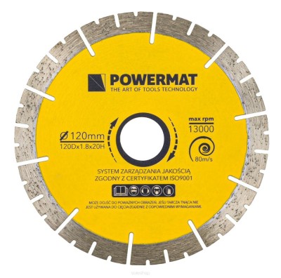 Disc diamantat segmentat PM-TDG-120M, 120 mm, Powermat PM1270 foto