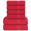 VidaXL Set prosoape 6 piese rosu 360 g/m&sup2; 100% bumbac