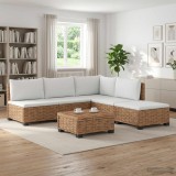 Cumpara ieftin 6 buc. Set de lounge din ratan cu perne GENDT Ratan Natural