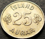 Moneda 25 AURAR - ISLANDA, anul 1959 *cod 1130 = excelenta