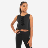 Maiou Crop top Dans Modern Negru Fete