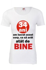 TRICOU PERSONALIZAT DAMA 34 ANI, tricou mesaj aniversare, cadou zi de nastere foto