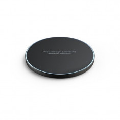 Incarcator Wireless Aluminu Allocacoc, 10 W, functie incarcare rapida, Negru foto