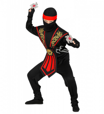 Costum Ninja Copii Kombat Rosu foto