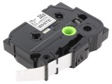 Bandă adezivă albă 18mm x 8m text negru TZE-N241