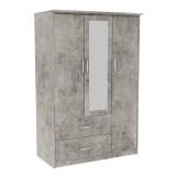 Cumpara ieftin Dulap Olympus cu 3 usi si sertare cu oglinda culoare antracit antic 120x57x183
