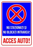 Semn pentru semnalizare nu stationati si nu blocati intrarea acces auto